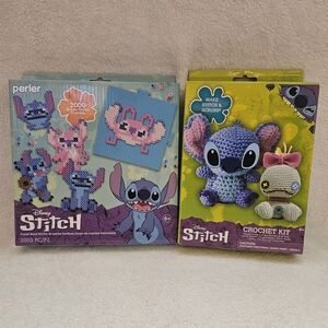 Disney Stitch Perler Bead and Crochet Kit Set - Blue and Pink